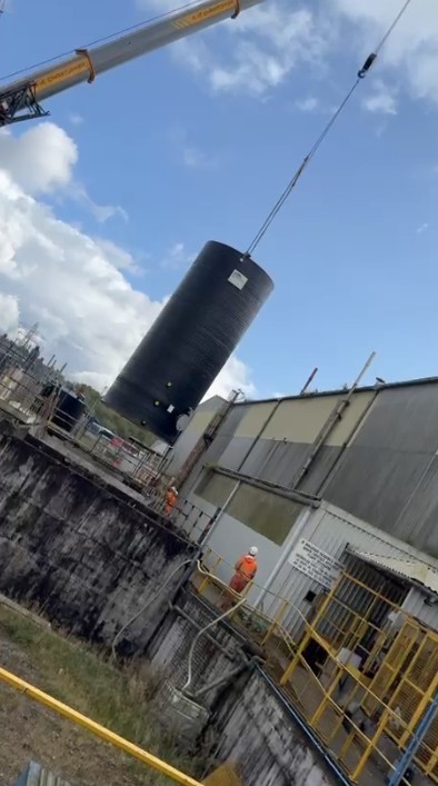 One of 2 x 100m3 Effluent Plant tanks - September 2025